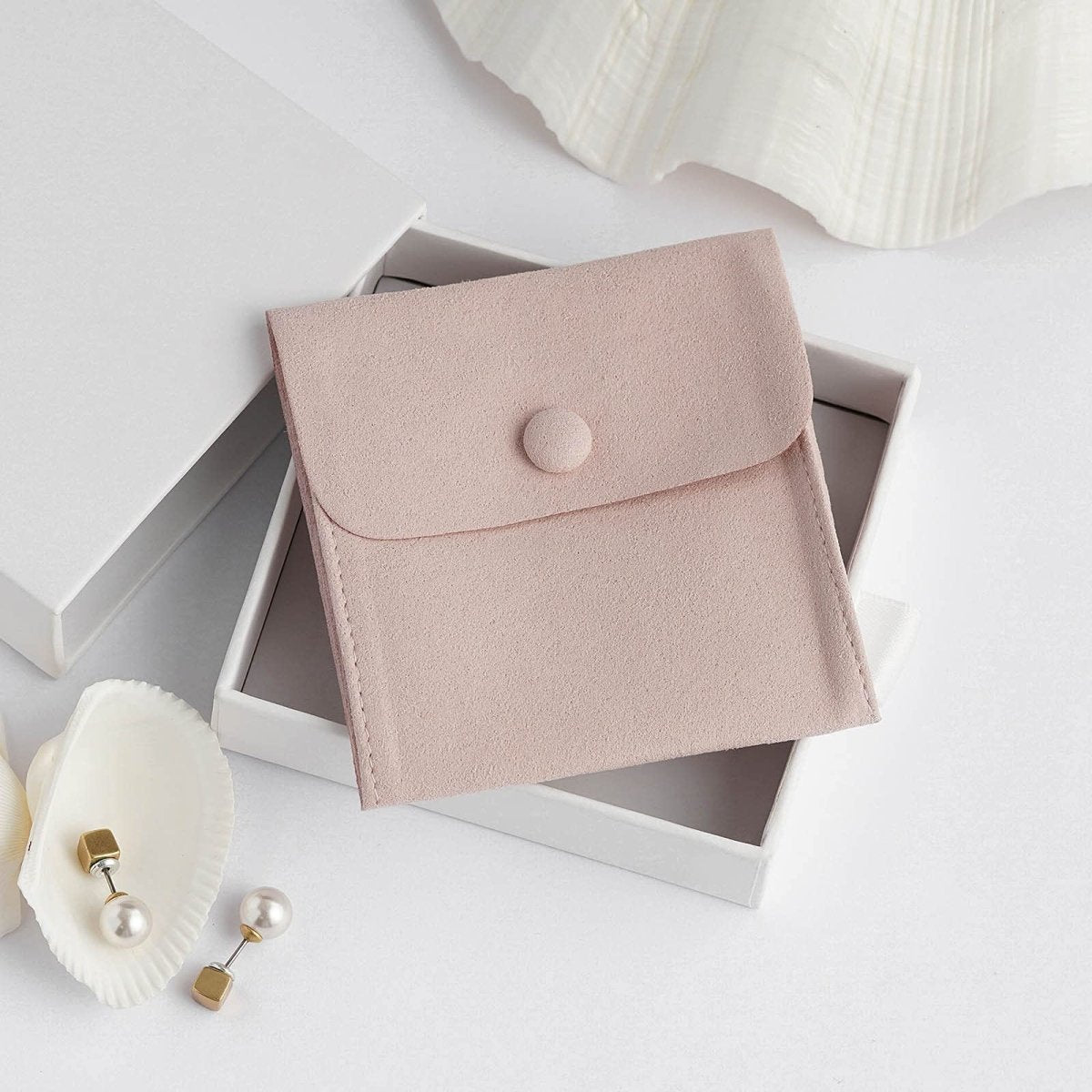custom microfiber pouch microfiber jewelry pouch microfiber pouch 20pcs 8x8cm Luxury Small Jewelry Gift Bag Package Snap Button YIFU DISPLAY