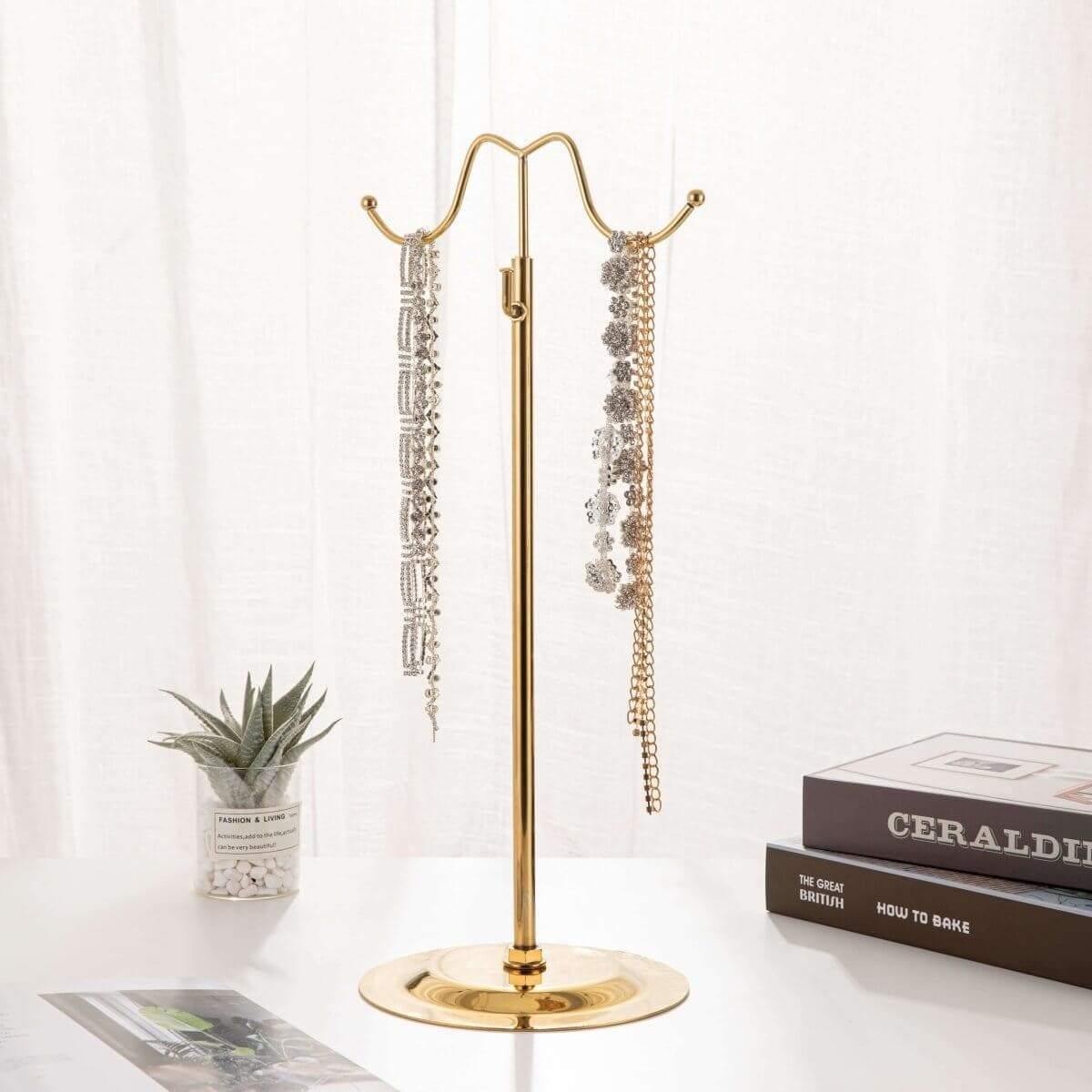 Handbag Display Stand Necklace Display Stand Purse Display Stand Adjustable Height Double Hook Handbag Display Stand YIFU DISPLAY