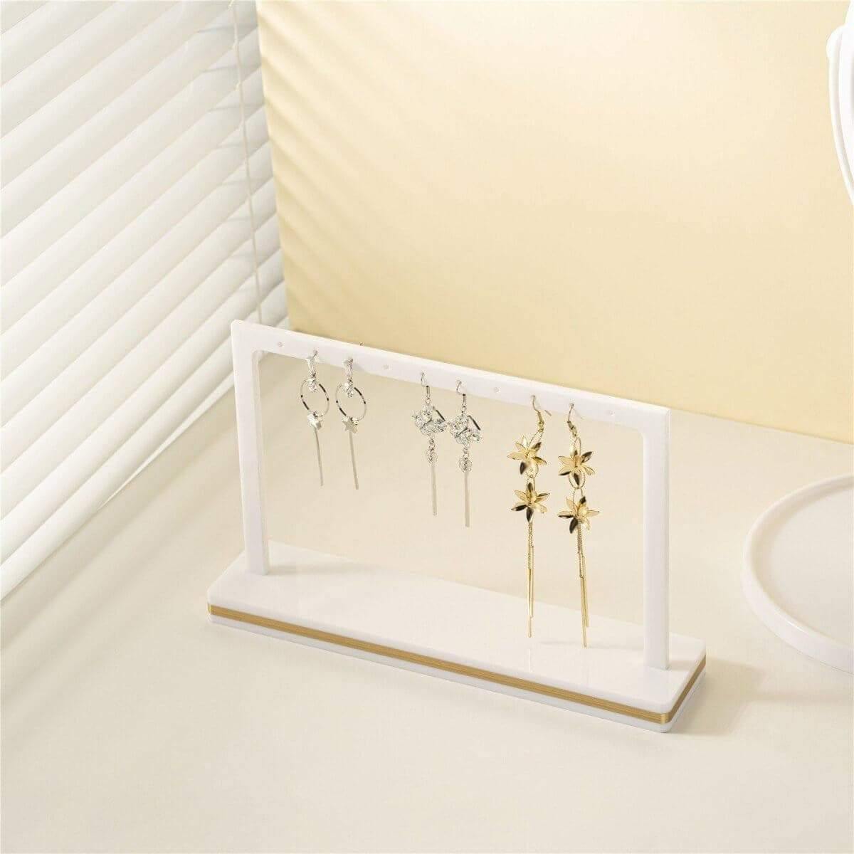 acrylic earring display stand earring display earring display stand Elitnus Acrylic Earring Display Stand - 2 Pack White Acrylic Earring Organizer - T Bar Earring Stands for Shows YIFU DISPLAY