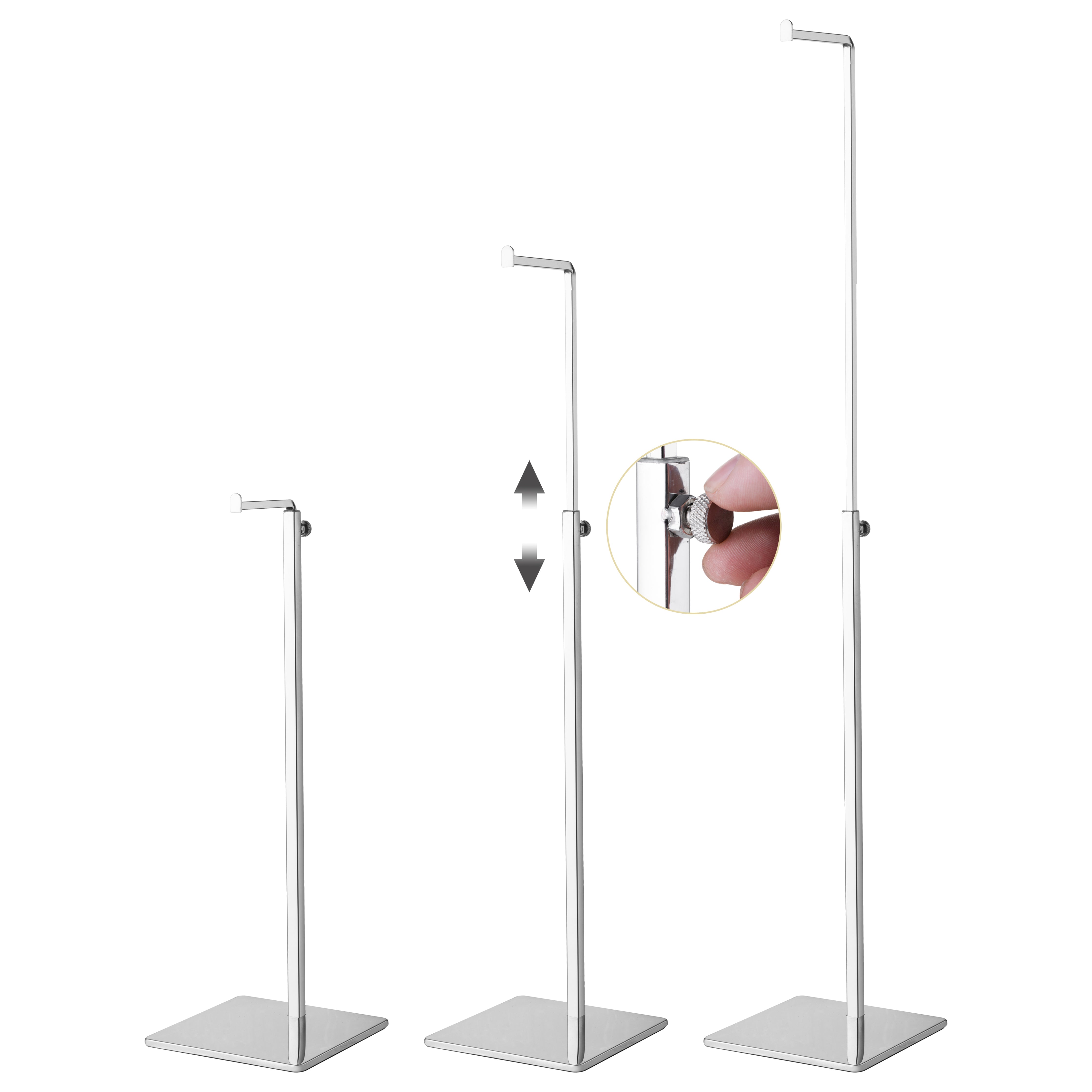 Elitnus 2 Pack Polished Silver Chrome Purse Display Stand - Adjustable Height Handbag Stand