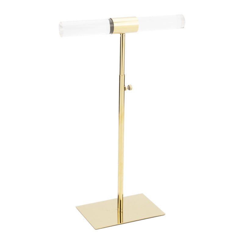 Necklace Display Stand purse holders stand purse stands for display Gold T Bar Bracelet Holder Stand - Tabletop Jewelry Display Stand - Hanging Display Rack for Bracelets and Necklaces YIFU DISPLAY