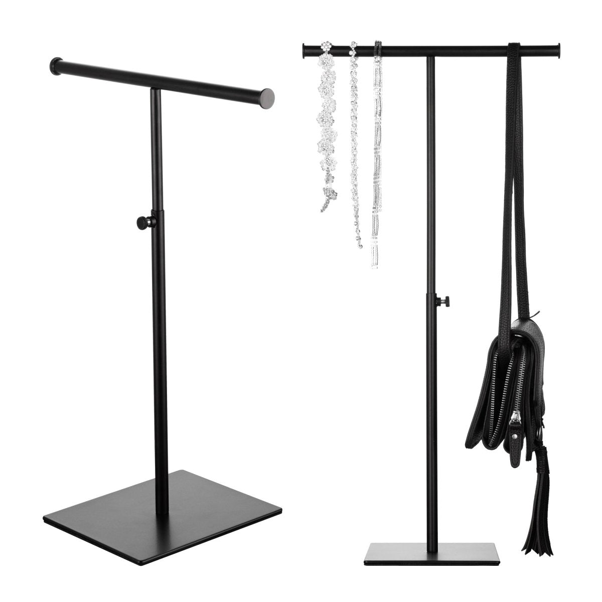 purse holders stand purse stands for display Black Tabletop Purse Display Stand - Set of Two Tabletop T Bar Handbag Display Stand YIFU DISPLAY