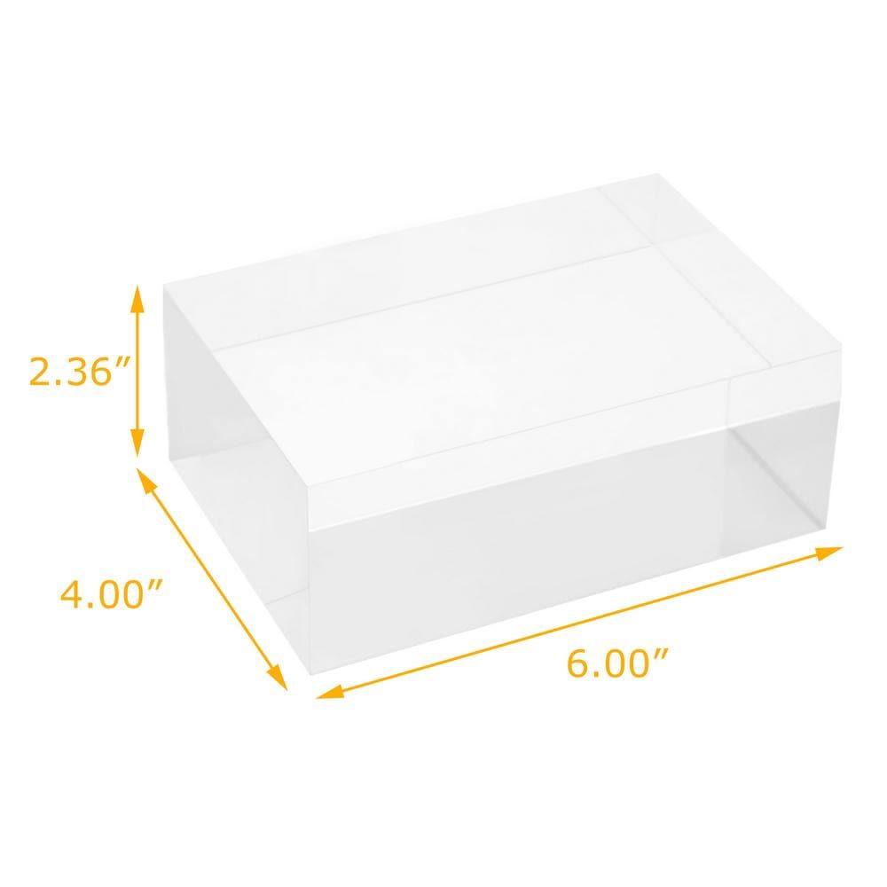 Acrylic Block Acrylic Block for Display Acrylic Display Block Clear Acrylic Block for Display - 6" x 4" x 2.36" YIFU DISPLAY