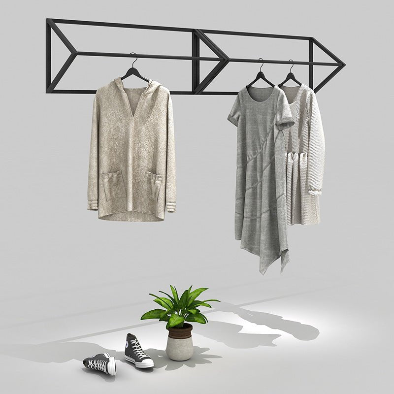 boutique clothing display racks clothing display racks wholesale clothing store racks Clothes Rack Display Shelf Minimalist Display Shelf Floor to Ceiling Shelf Hanging Clothes Rack YIFU DISPLAY