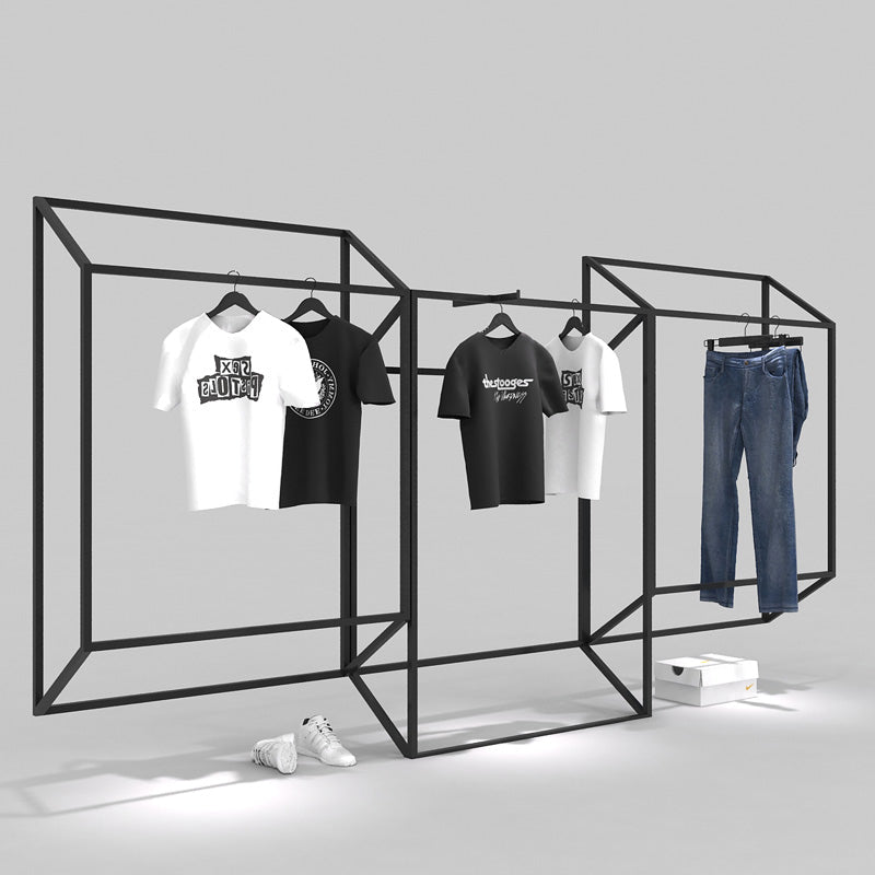 boutique clothing display racks clothing display racks wholesale clothing store racks Clothes Rack Display Shelf Minimalist Display Shelf Floor to Ceiling Shelf Hanging Clothes Rack YIFU DISPLAY