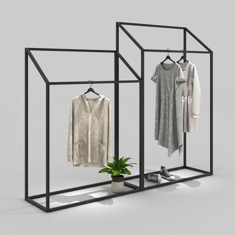 boutique clothing display racks clothing display racks wholesale clothing store racks Clothes Rack Display Shelf Minimalist Display Shelf Floor to Ceiling Shelf Hanging Clothes Rack YIFU DISPLAY