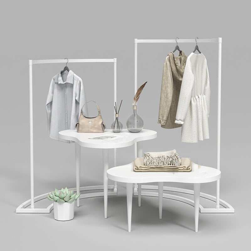 display rack shelf display shelf stand floor coat rack stands Clothing Shop Display Rack Floor Standing Clothes Rack Gantry Rack Curved Side Hanging YIFU DISPLAY