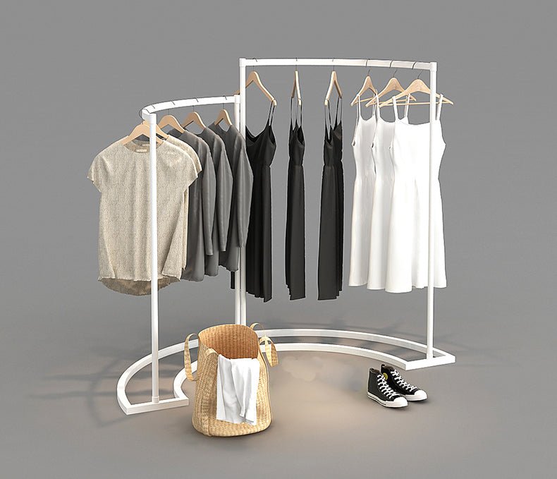 display rack shelf display shelf stand floor coat rack stands Clothing Shop Display Rack Floor Standing Clothes Rack Gantry Rack Curved Side Hanging YIFU DISPLAY