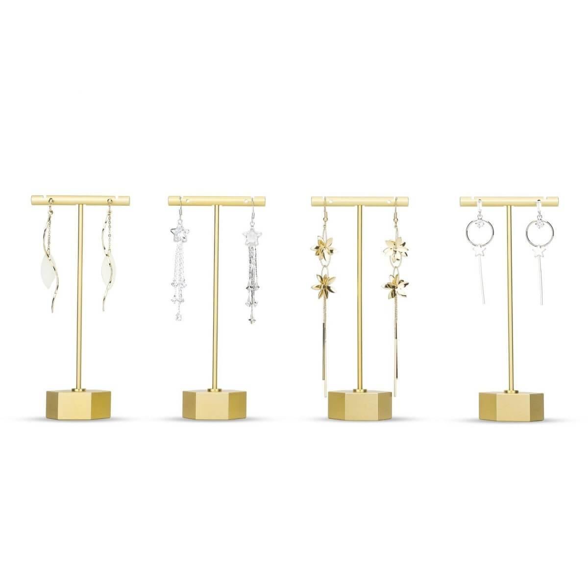 earring display earring display stand earring t bar stand Gold T Earring Display Stand YIFU DISPLAY