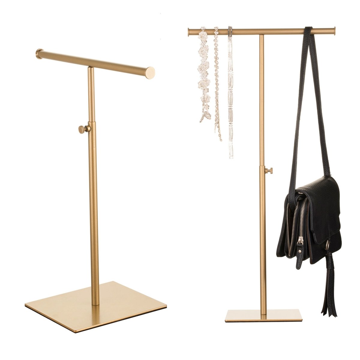 handbag display stands Purse Display Stand purse stands for display Gold Tabletop Purse Display Stand - Set of Two Tabletop T Bar Handbag Display Stand YIFU DISPLAY