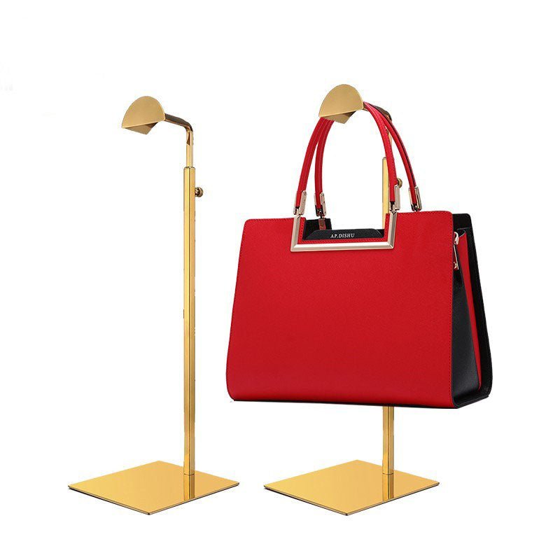 Handbag Rack Display - Set of Two Adjustable Gold Handbag Display Stan ...